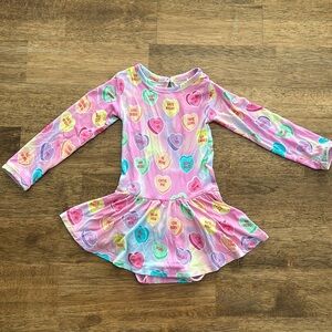 NWOT! 💘 Bums & Roses Valentine’s Day Sweethearts Pink Pastel Hearts Ruffle Dress